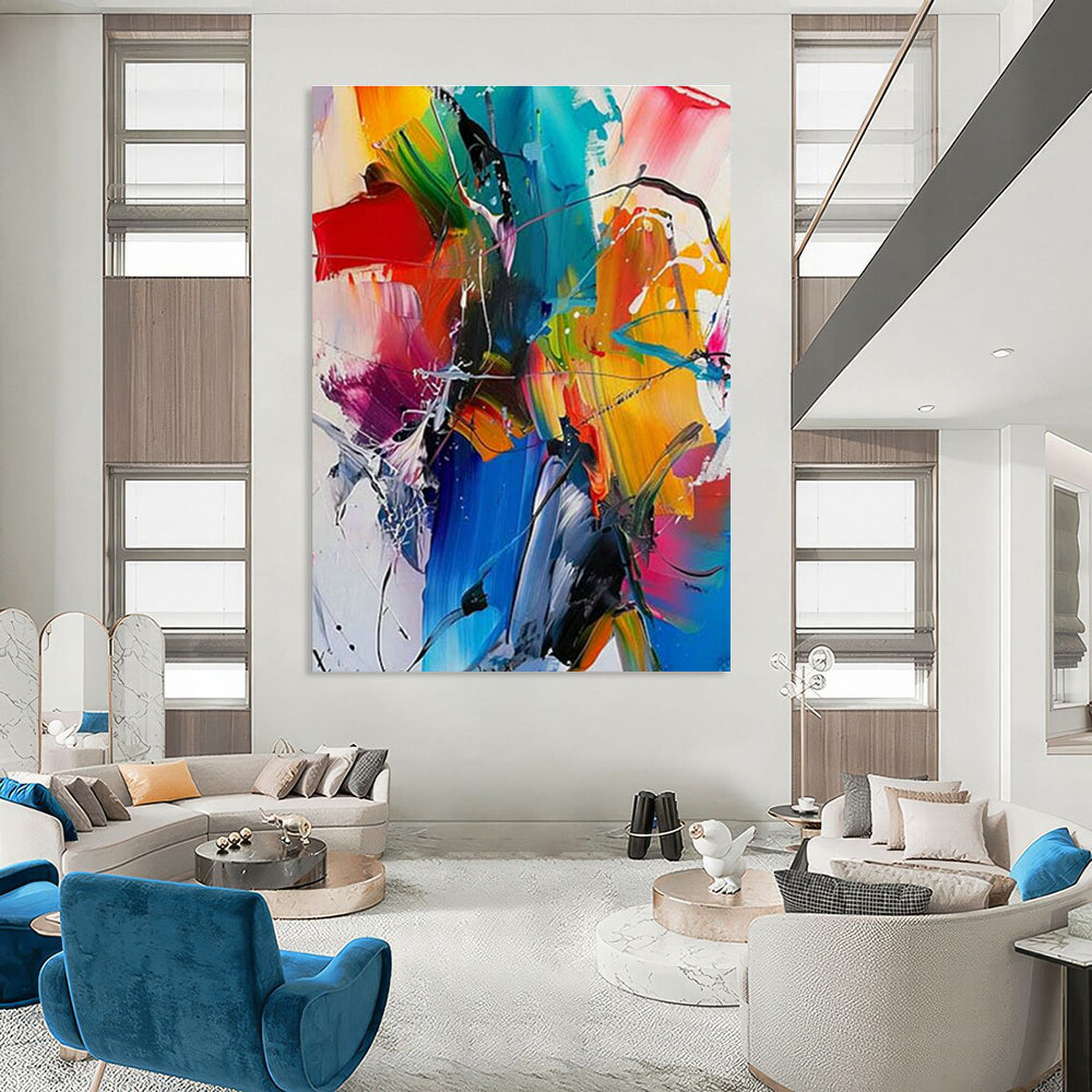 Extra - Large Custom Hand - Painted Abstract Painting for Bedroom, Create a Comfortable Sleeping Environment DLZ0357