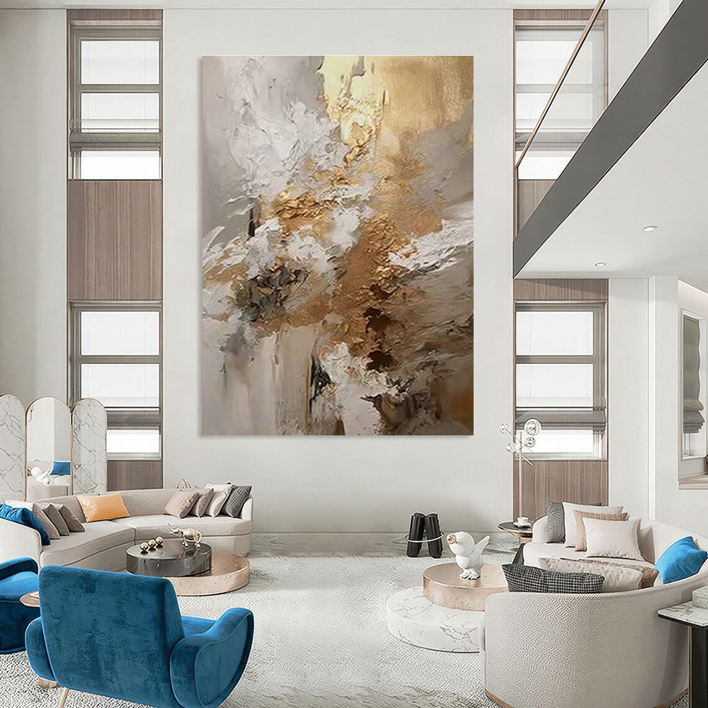 Immense Hand-Painted Abstract Wall Art for Cottage Office & Living Room DLZ1253