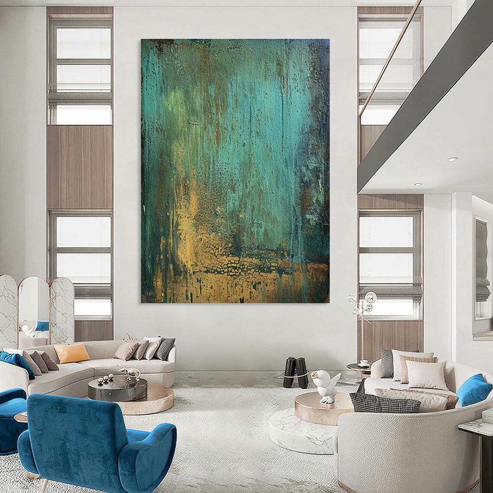 Large Hand-Painted Abstract Artwork for Entryway & Cottage Hallway DLZ1201