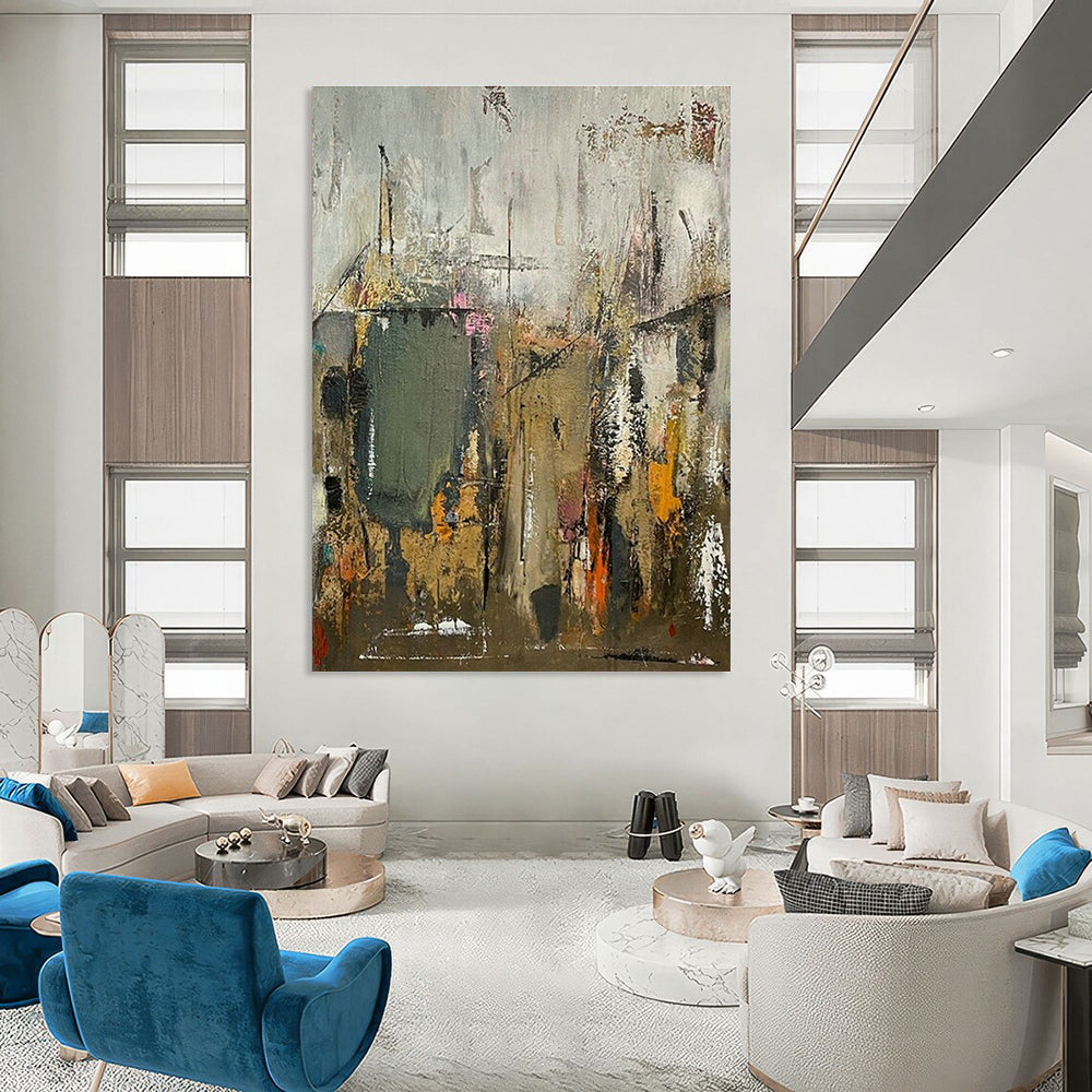 Large Custom Handmade Abstract Wall Art for Hallway and Cottage Living Room DLZ1602