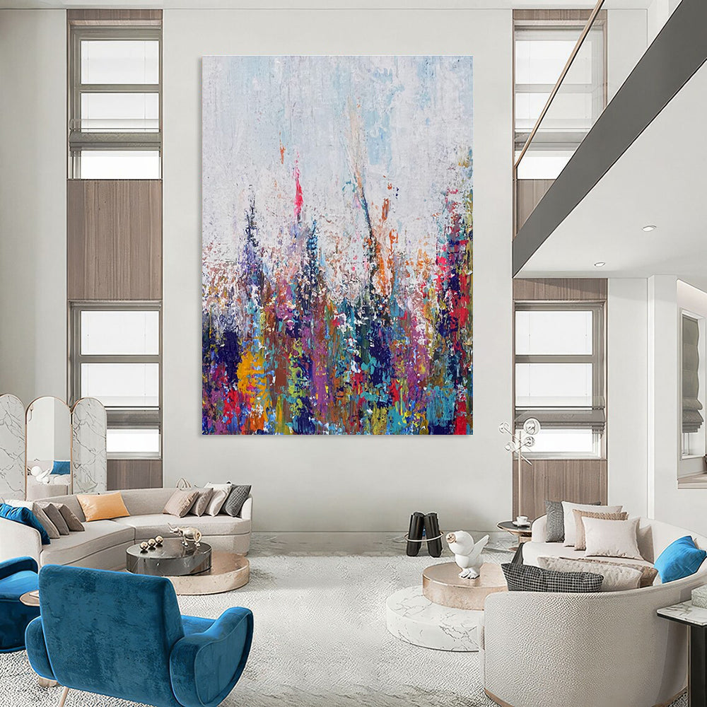 Colorful Floral Abstract Painting with Vivid Hues ADGE467