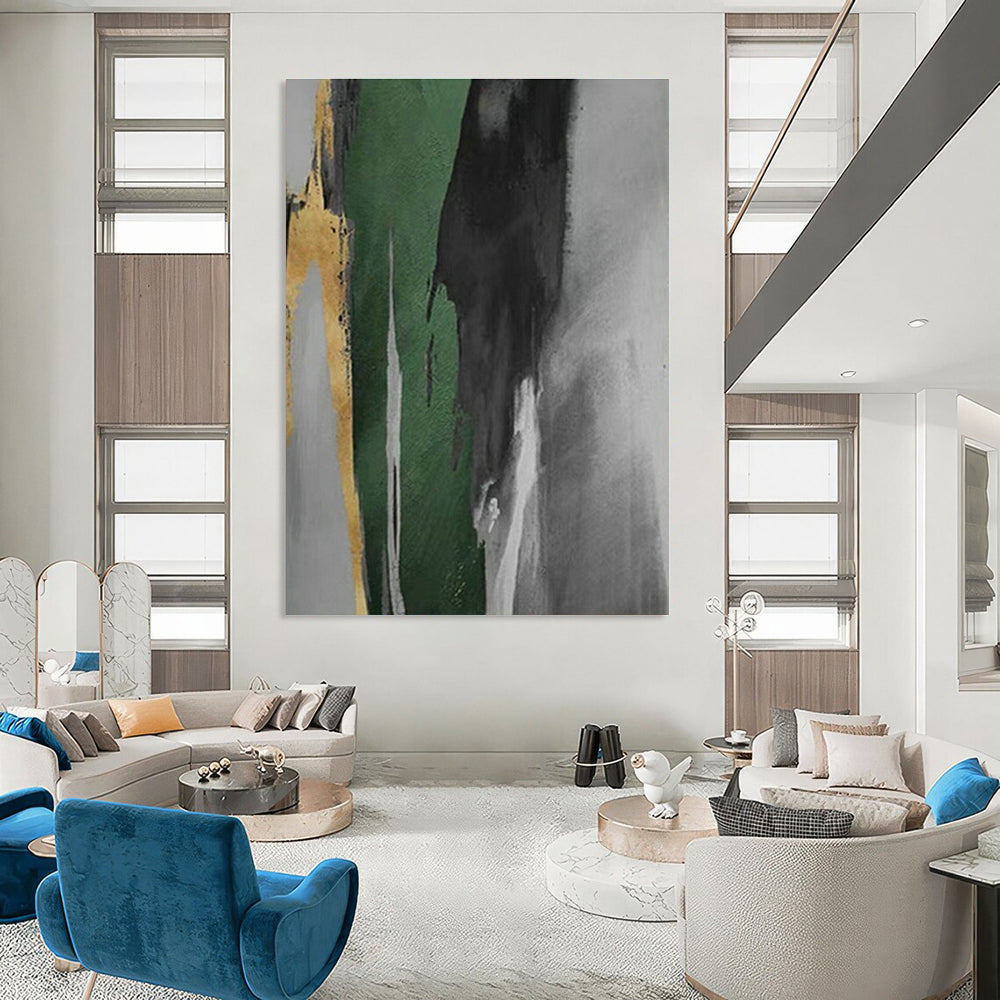 Oversized Hand - Painted Abstract Art for Living Room Open - Shelf Kitchenette Pot Lid Holders & Cottage Outdoor Shower Soap Dishes DLZ0939