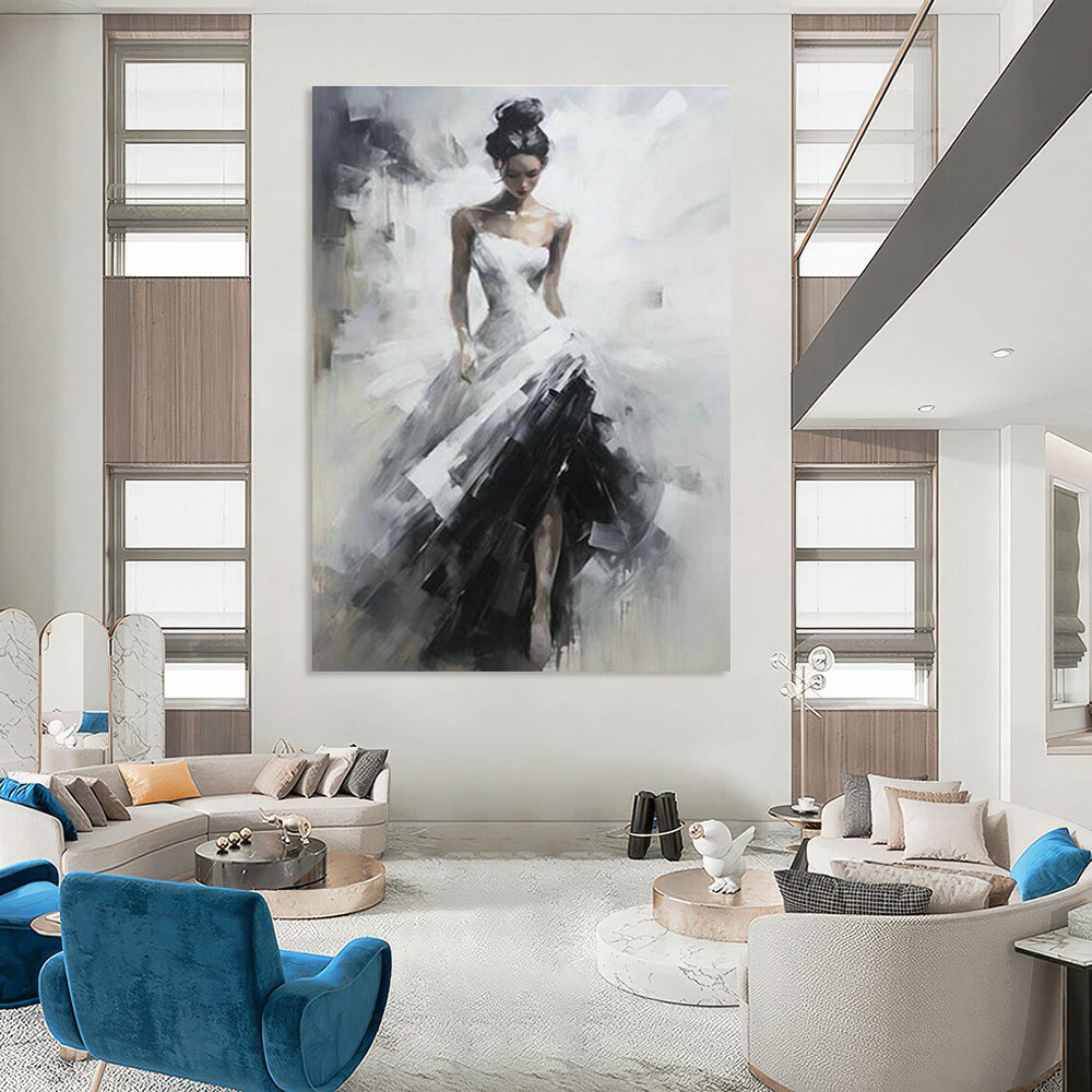 Large Hand-Painted Abstract Art for Entryway and Cottage Living Room DLZ1547