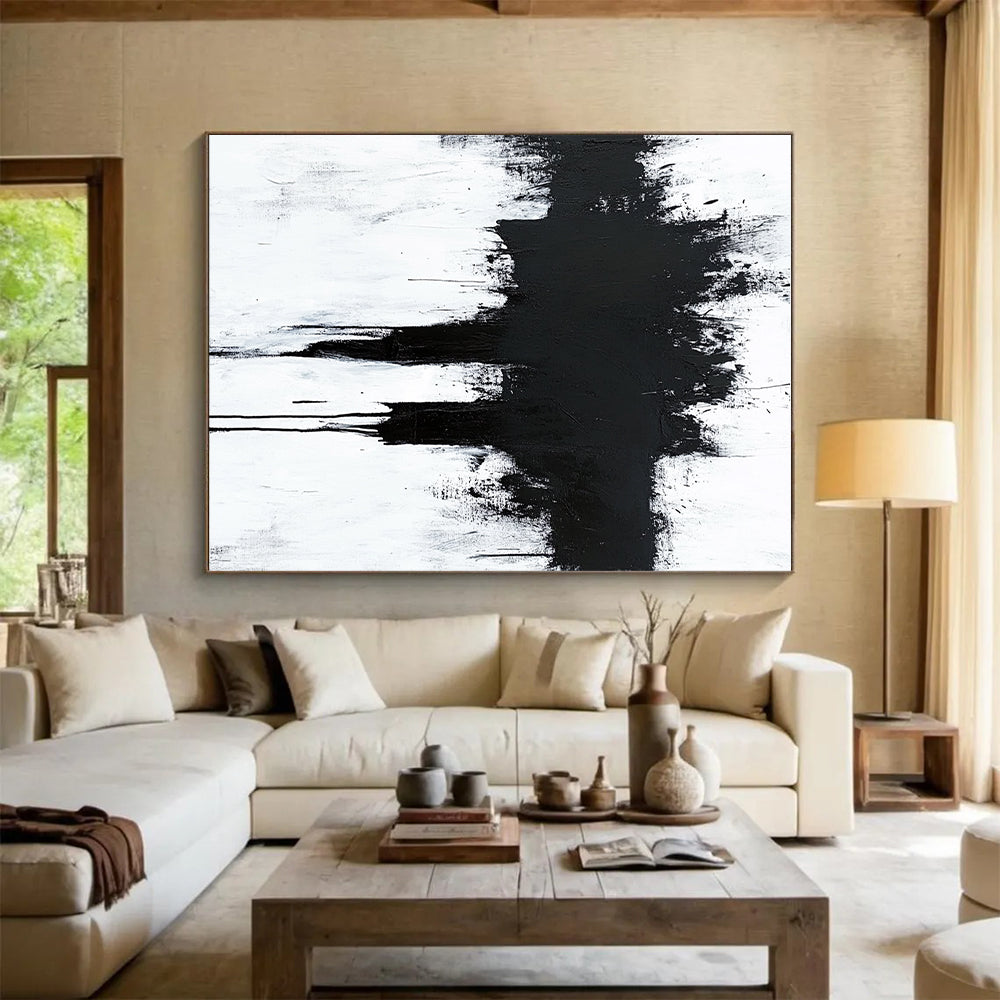 Dramatic Black Drip Abstract with White Background GER346