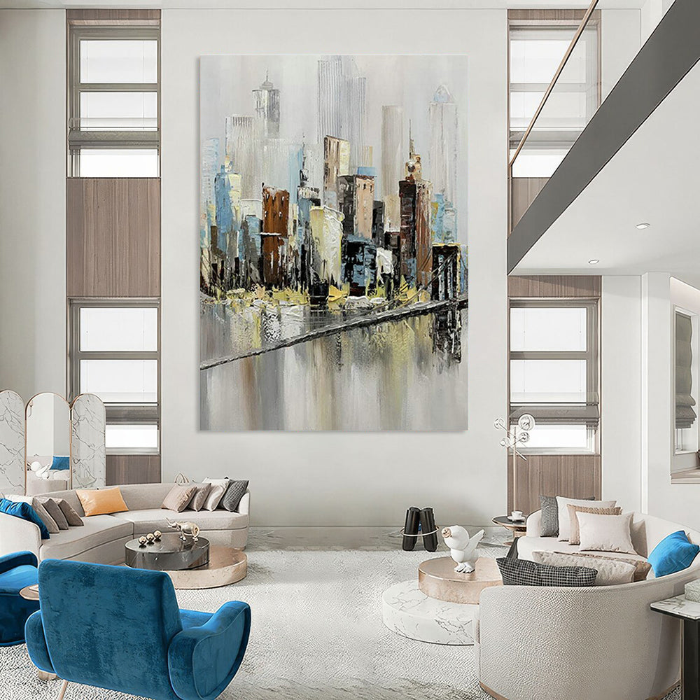 Big Custom - Built Hand Painted Abstract Wall Art for Living Room and Office DLZ2151