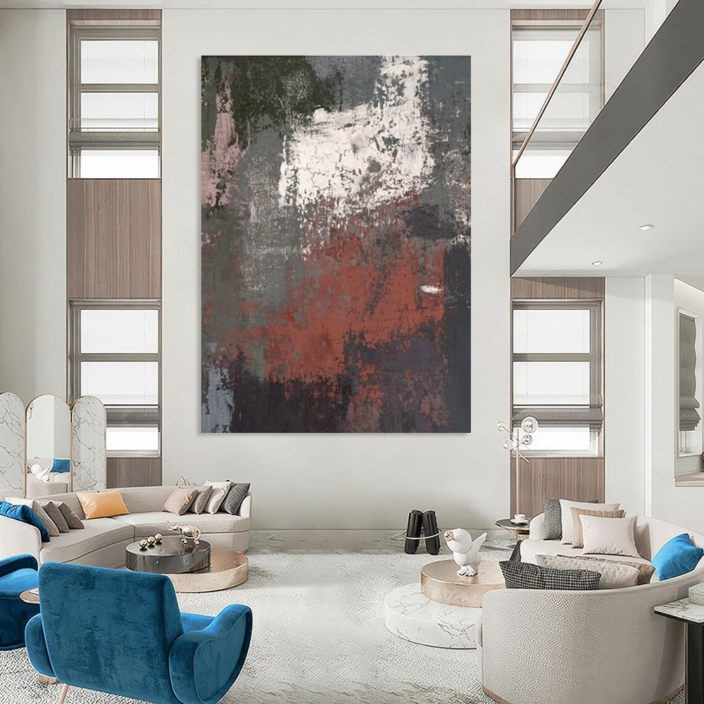 Large Hand - Painted Abstract Canvases for Hallway and Office DLZ0637