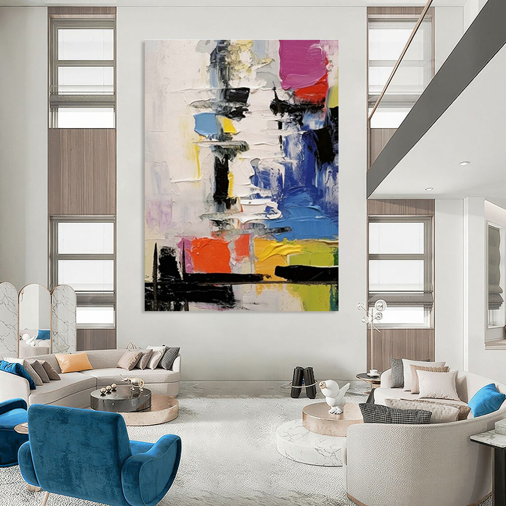 Original Handmade Abstract Canvas for Hallway and Cottage Living Room DLZ1565
