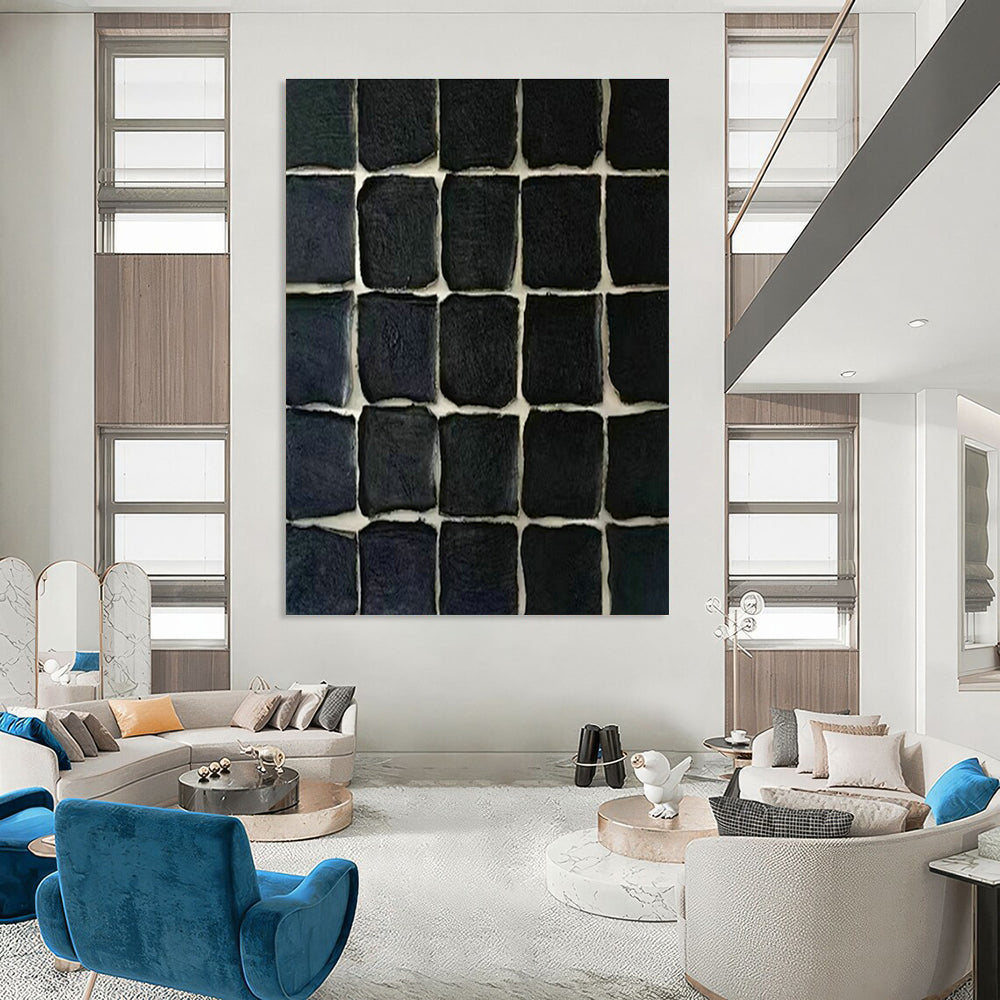 Large Customizable Hand-Painted Abstract Canvas for Living Room Wall Sconce Niche and Bedroom Bedside Table Wall DLZ1974