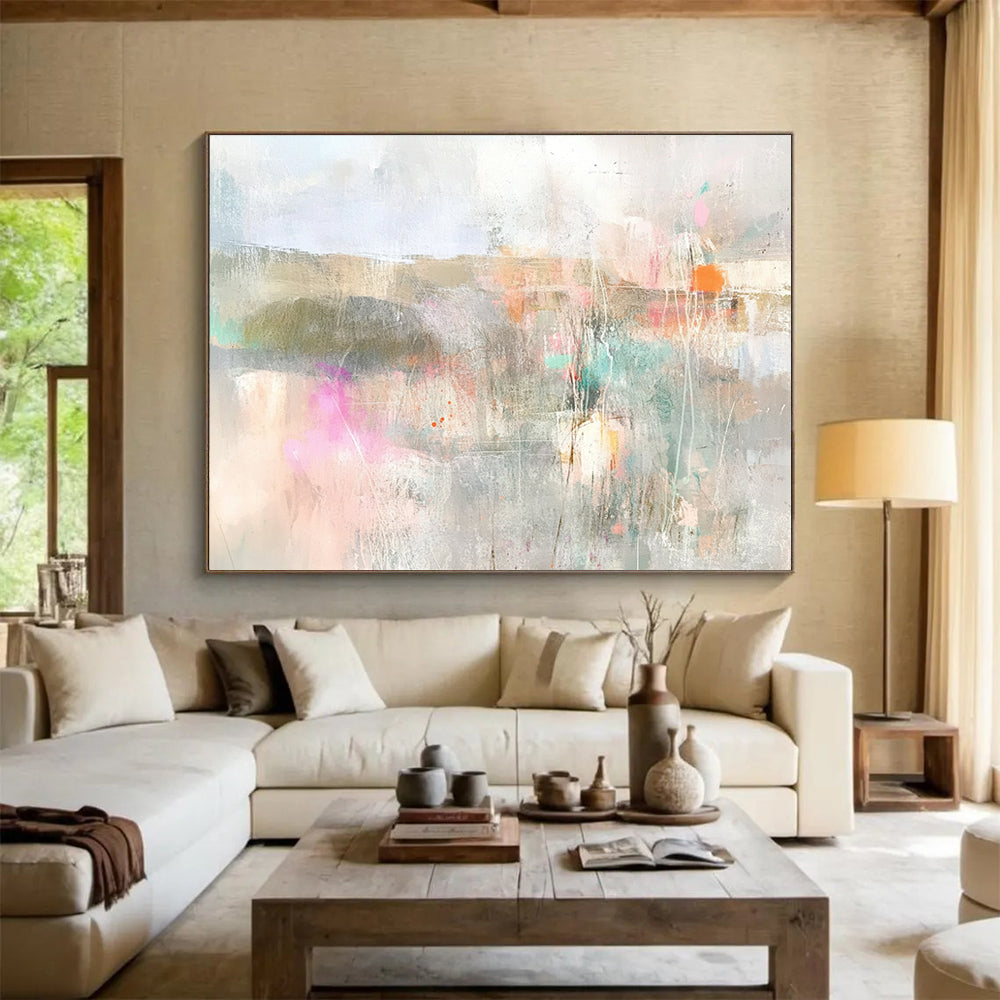 Soft Color Field Abstract Painting with Subtle Textures DYP468