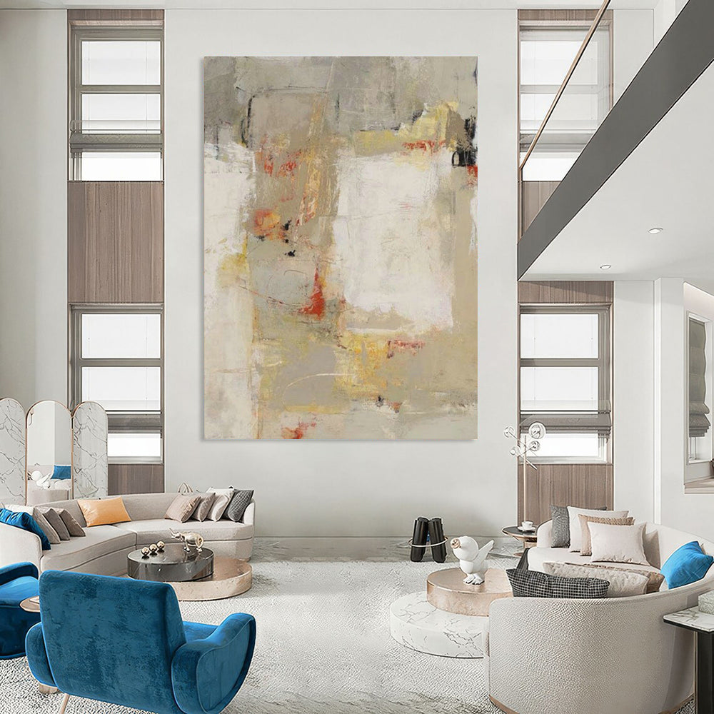 Hand-Painted Abstract Wall Art with 3D Relief for Living Room & Cottage Bedroom DLZ1431