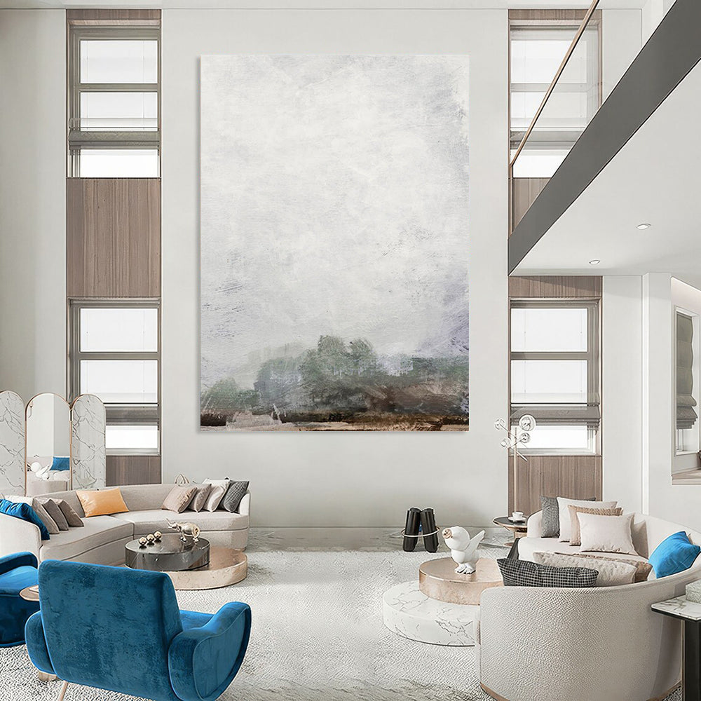 Misty Gray Landscape Abstract Painting ADGE222