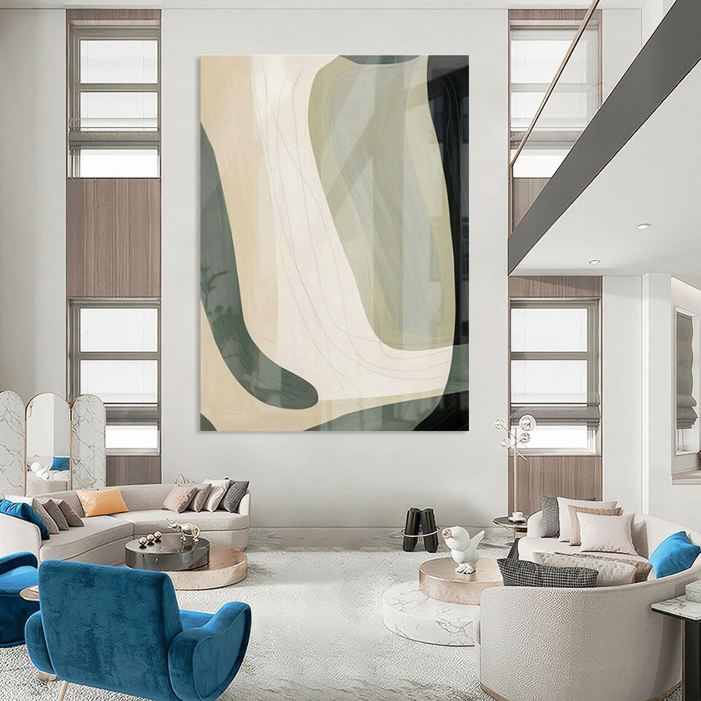 Extra-large Custom Hand-Painted Abstract Art for Dining Room Server Hutch and Entryway Key Storage Wall DLZ1960