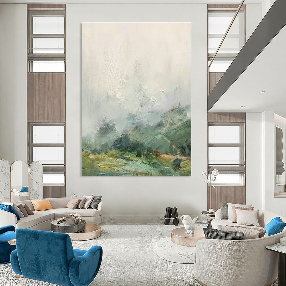 Hand - Painted Custom Abstract Murals for Hallway Archway Keystone Inserts & Entryway Mailbox Flag Hinges DLZ0913