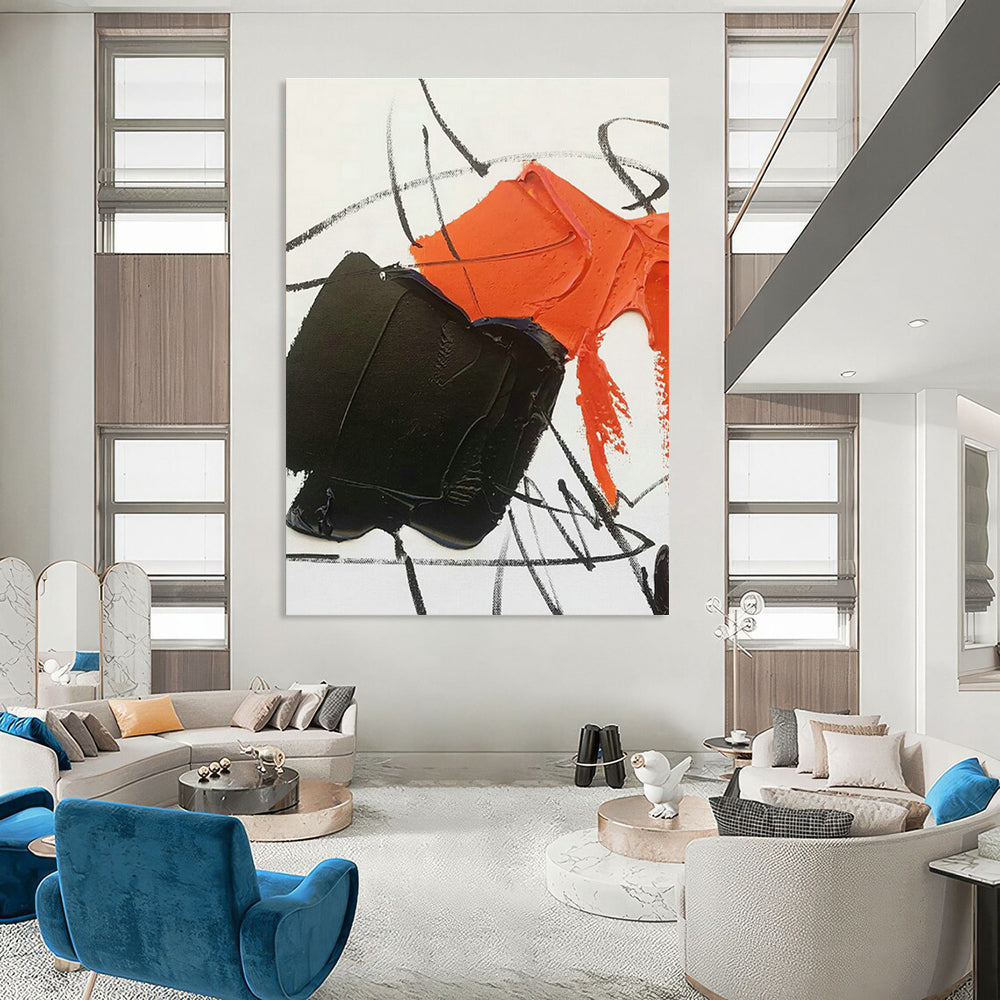 Hand - Painted Custom Abstract Murals for Hallway Archways and Entryway Mirror Frames DLZ0796