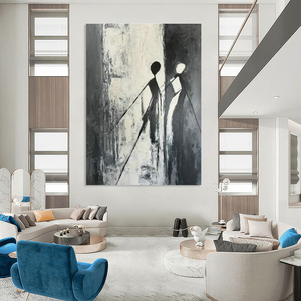 Oversized Hand - Painted Abstract Canvases for Dining Room and Office DLZ0628