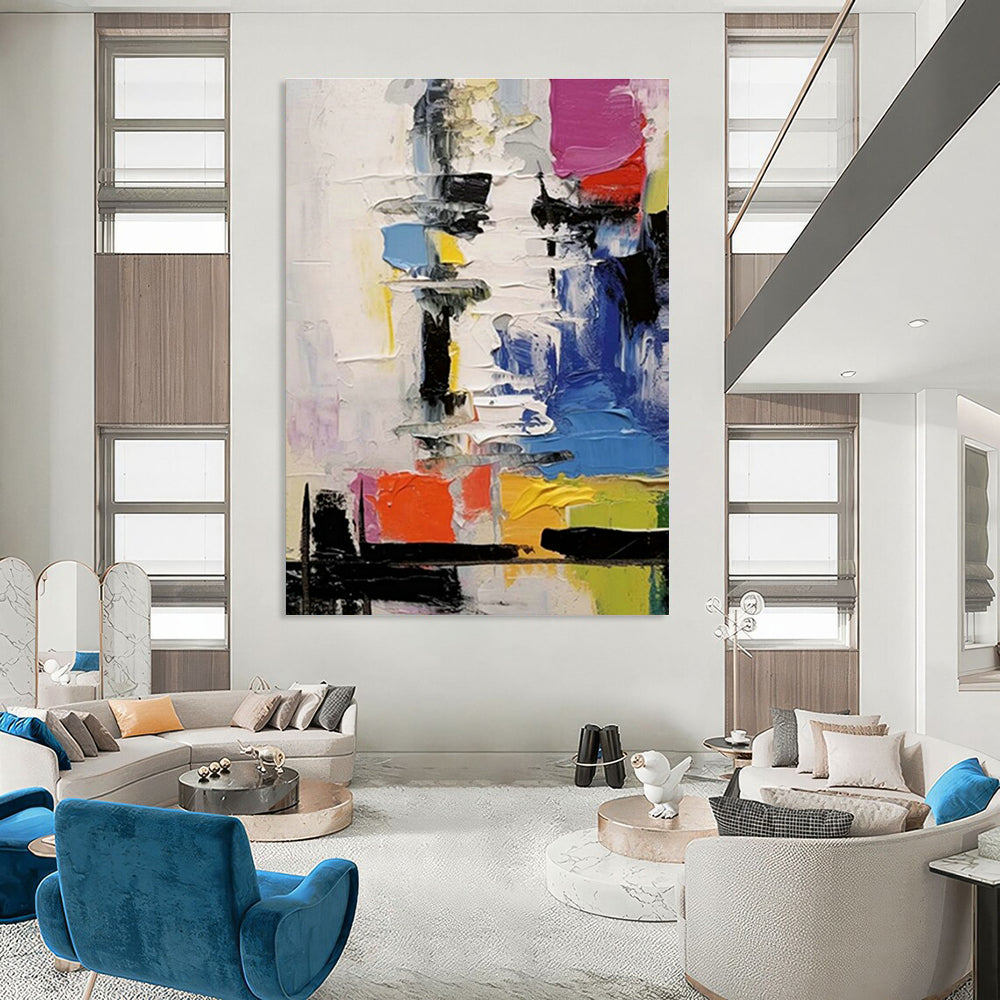 Customization of Large - sized Hand - Painted Abstract Paintings for Hallway, Enrich the Spatial Layers DLZ0368