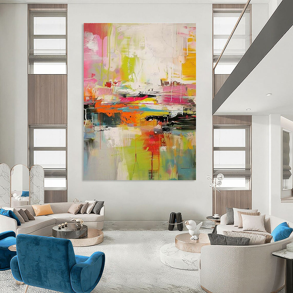 Extra - Large Custom Hand - Painted Abstract Painting for Office, Elevate the Office Style DLZ0367