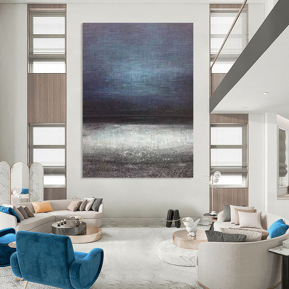 Blue Gray Abstract Gradient Painting ADGE259