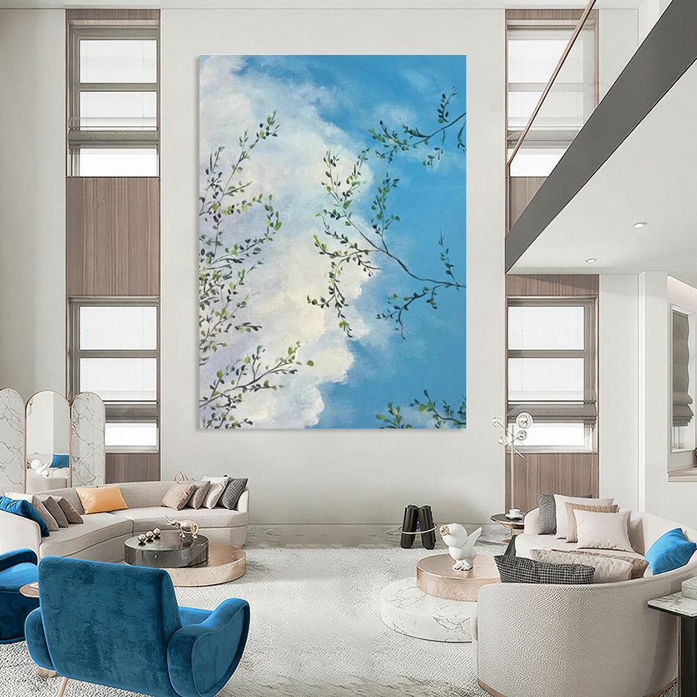 Oversized Abstract Hand - Painted Murals for Living Room Open - Shelf Kitchenettes & Entryway Umbrella Stands DLZ0604