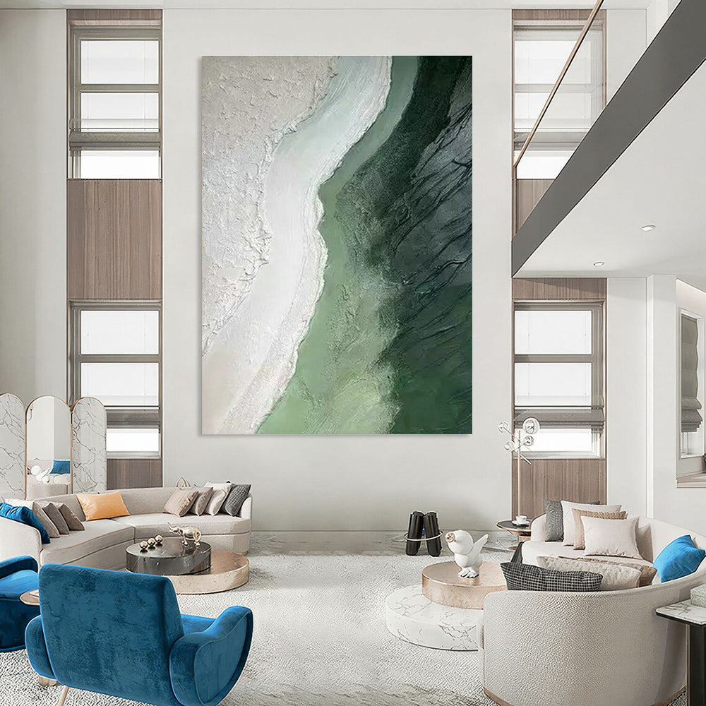 Extra-large Custom Handmade Abstract Painting for Hallway Stairwell and Entryway Foyer DLZ1835