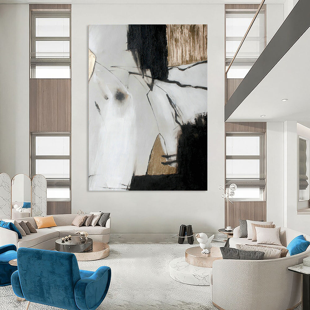 Handmade Abstract Canvas for Cottage Living Room Mantel Shelf Backdrop & Hallway Picture Ledge DLZ0394