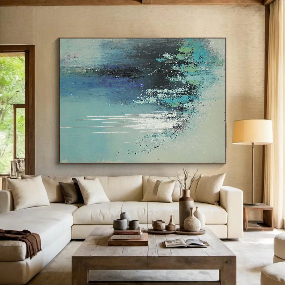 Colorful Dripping Abstract with Blue and Green Tones GER237