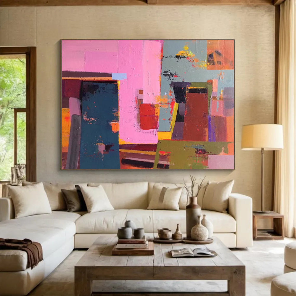 Colorful Geometric Abstraction Abstract Painting THY003