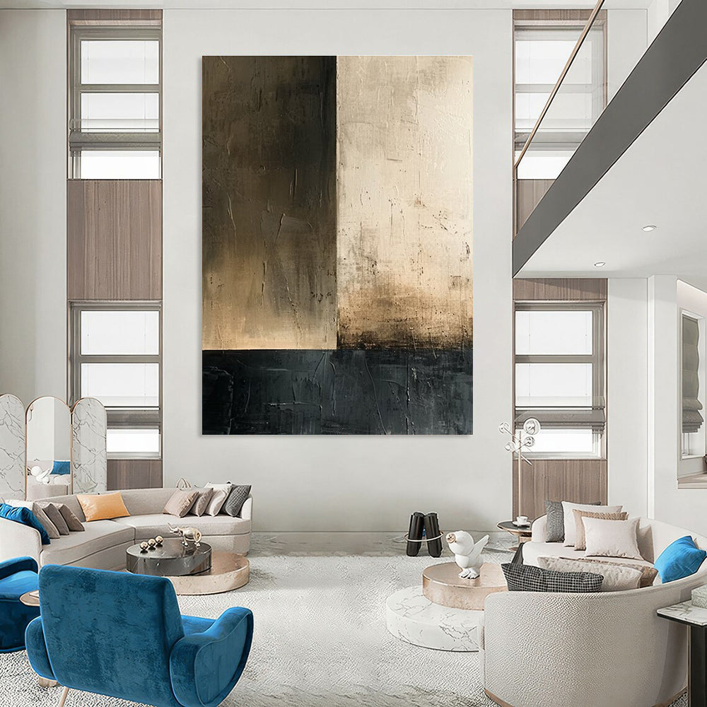 Brown Beige Black Abstract Painting ADGE016