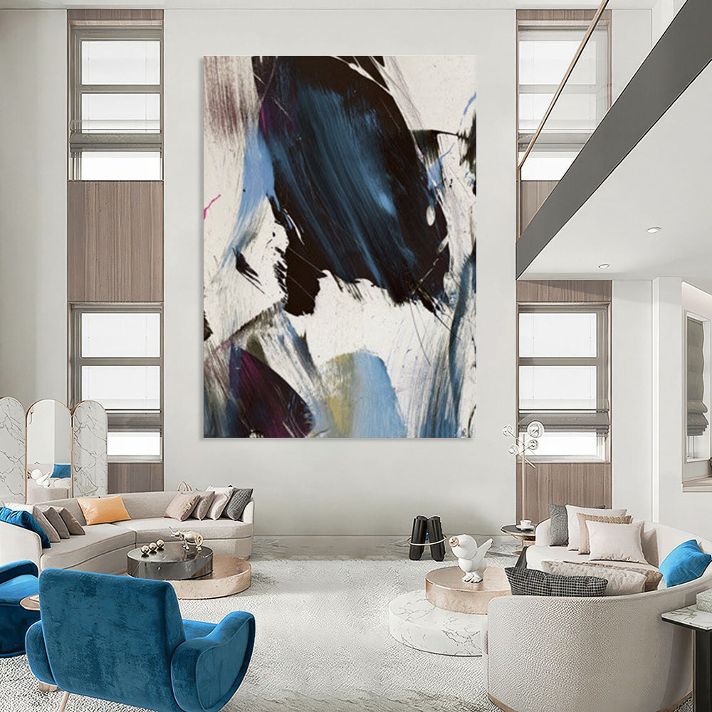 Bold Colorful Abstract with Dynamic Brushstrokes Painting ADGE186
