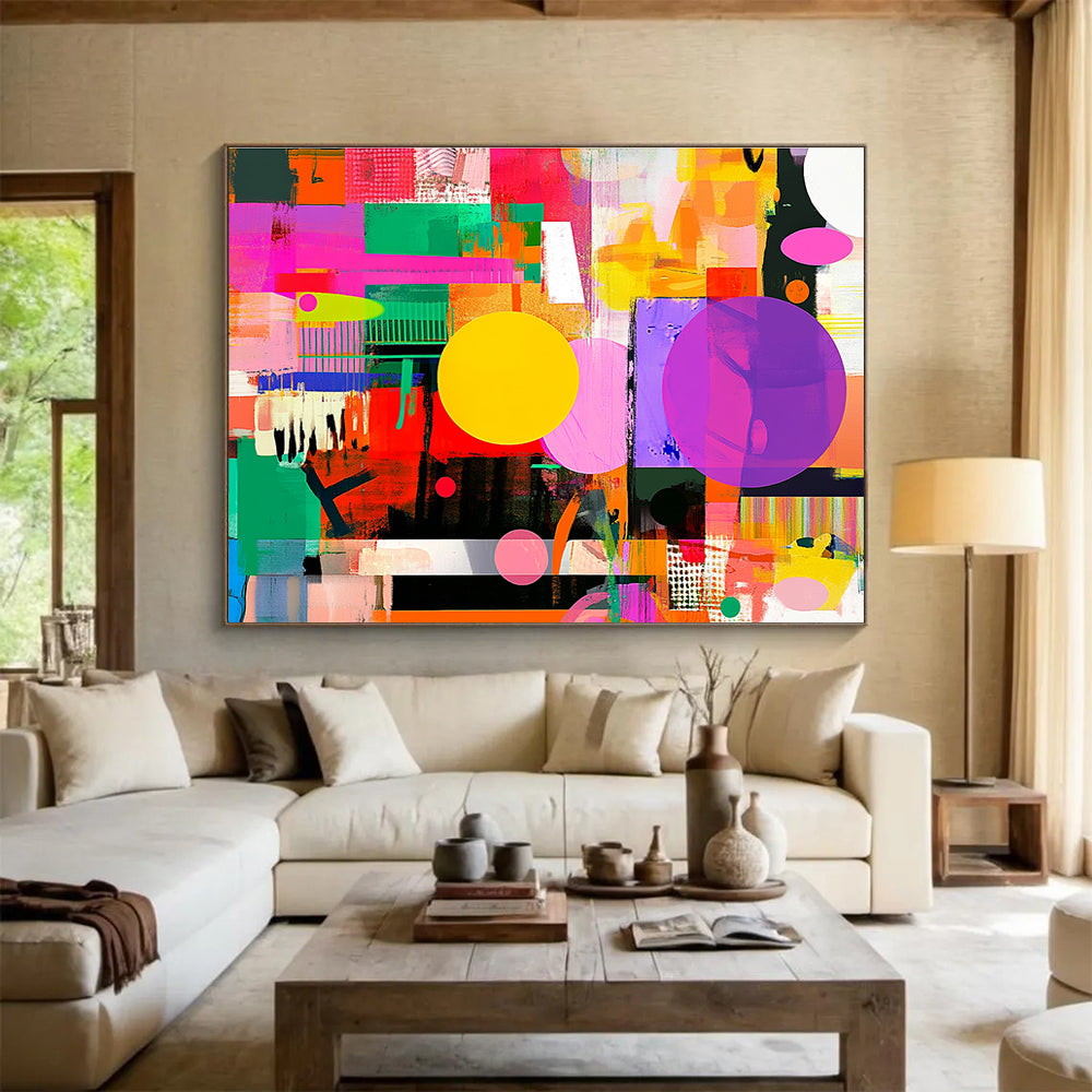 Colorful Geometric - Mixed Shapes Abstract Painting DYP053