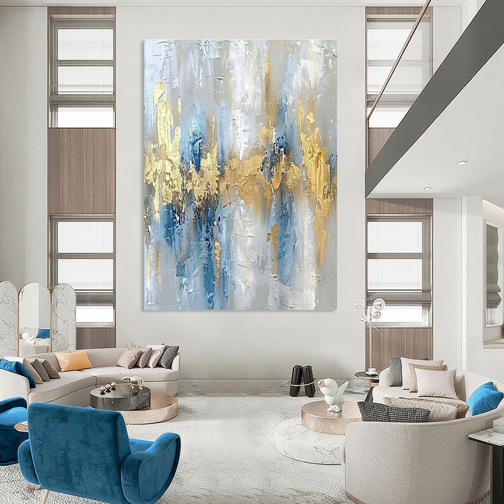 Extra-large Custom Hand-Painted Abstract Canvas for Dining Room Herb Garden Wall and Entryway Plant Stand Wall DLZ1908