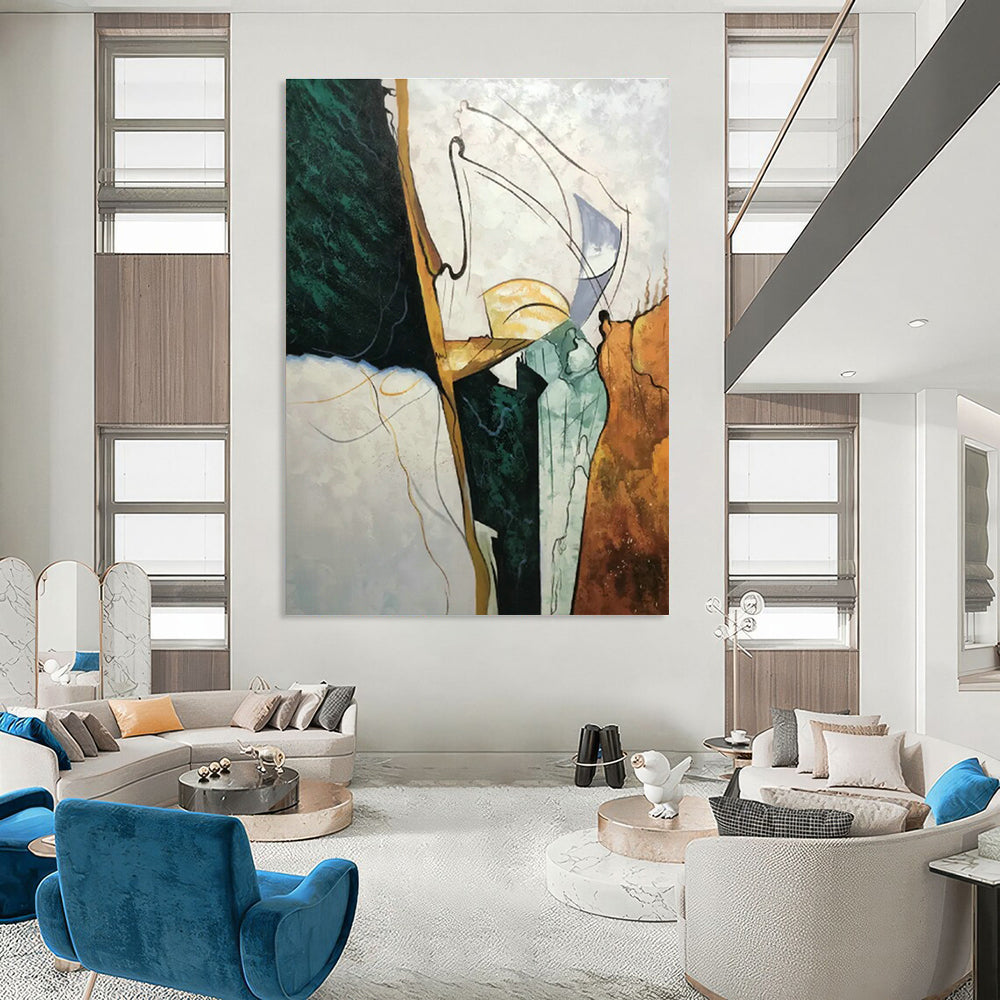 Large - Format Hand - Painted Abstract Art for Office and Hallway DLZ0524
