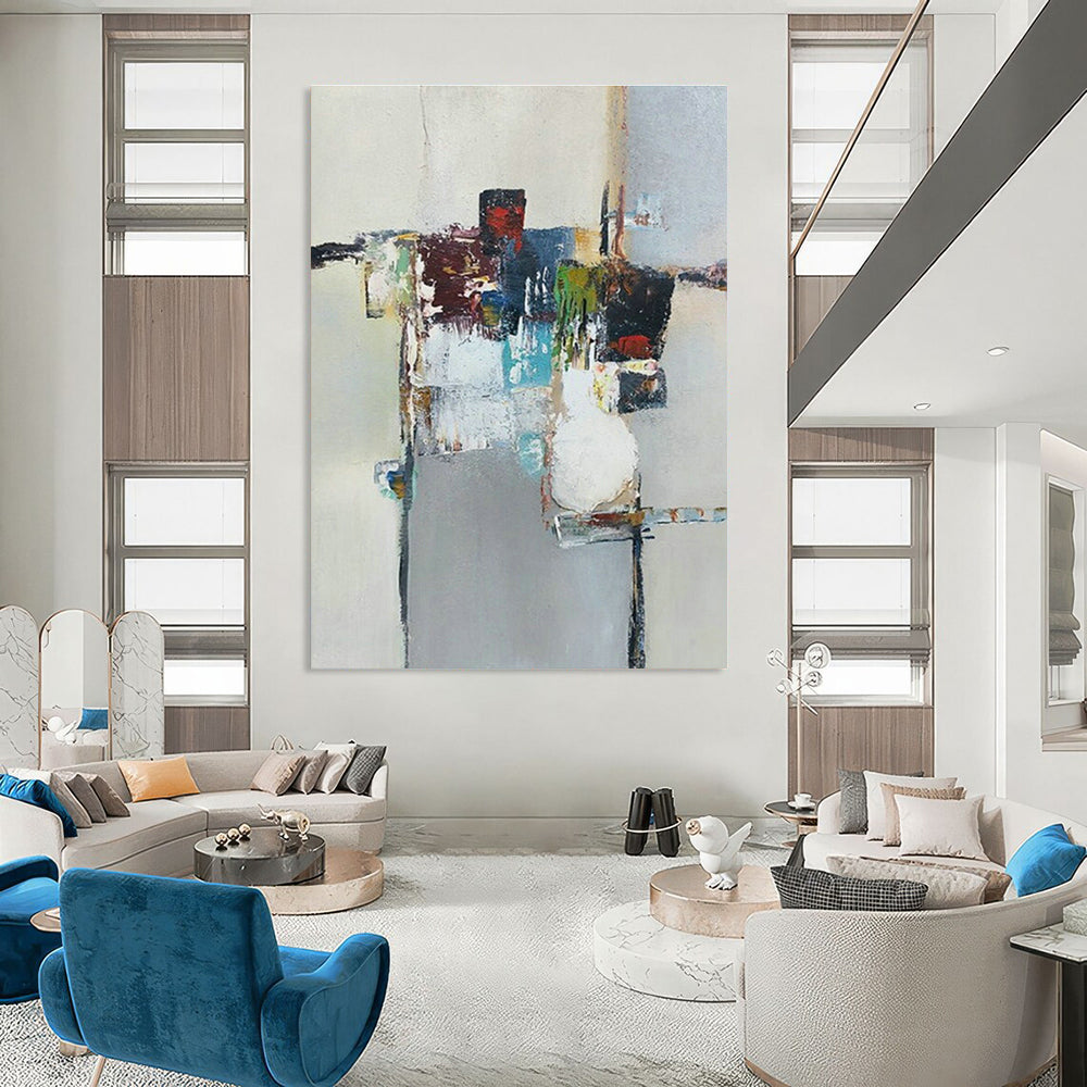 Oversized Hand - Painted Abstract Canvases for Bedroom Wardrobe Interior Backings & Dining Room Wine Rack Shelves DLZ0924