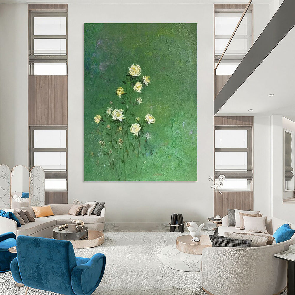 Extra - Large Hand - Painted Abstract Canvases for Hallway Skylight Areas & Dining Room Buffet Walls DLZ0587
