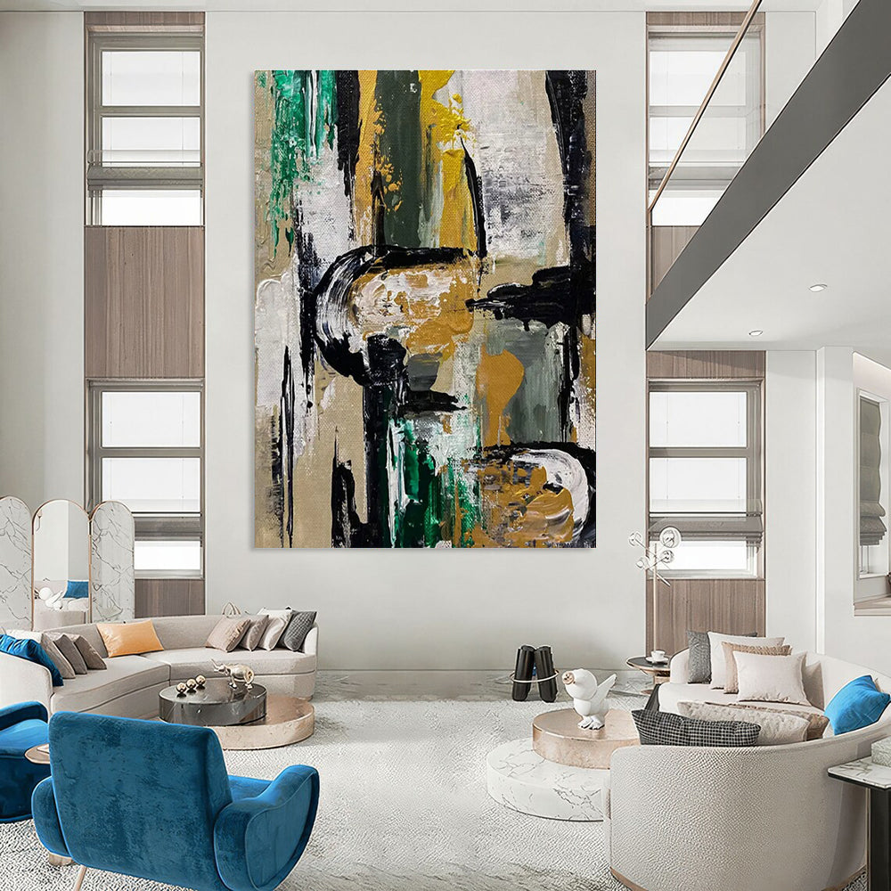 Modern Abstract Painting with Bold Color Blocks ADGE468