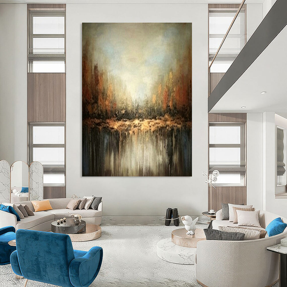 Extra-large Custom Hand-Painted Abstract Art for Dining Room Breakfast Bar Wall and Entryway Pet Feeding Station Wall DLZ1931
