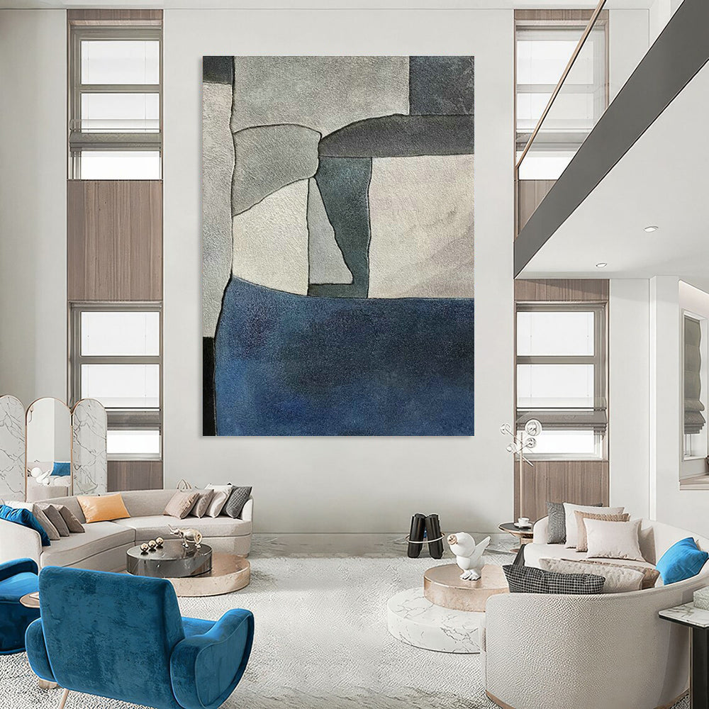 Oversized Abstract Hand - Painted Murals for Living Room Feature Walls & Office Break Rooms DLZ0579