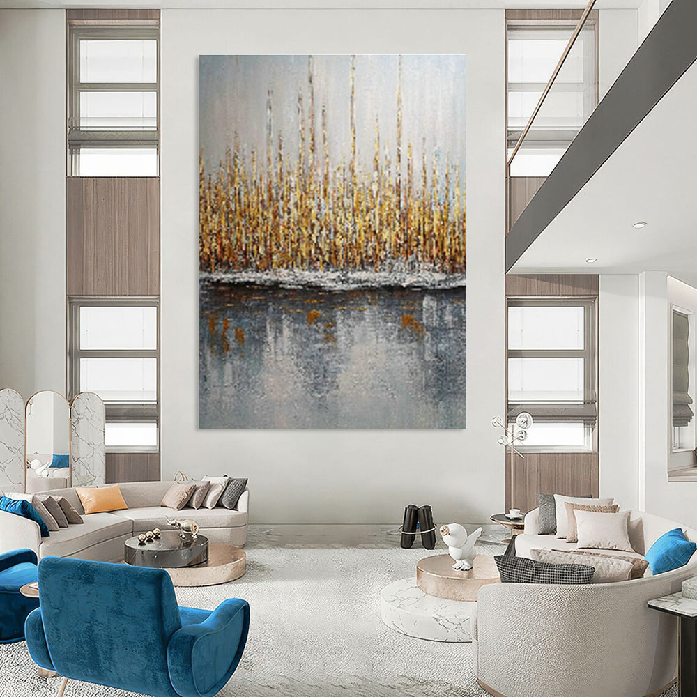 Custom Hand - Painted Abstract Art for Living Room Sectional Chaise Lounge Backrests & Office Break Room Bar Stool Seats DLZ0888