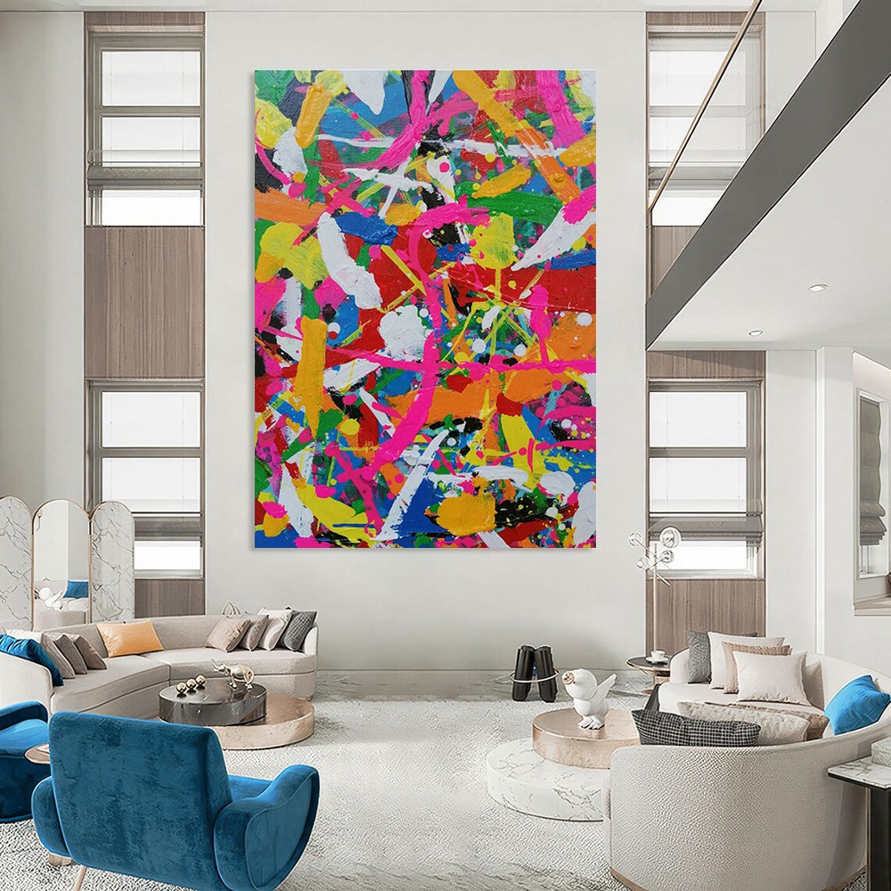 Large Handcrafted Abstract Canvas for Dining Room & Entryway DLZ1284