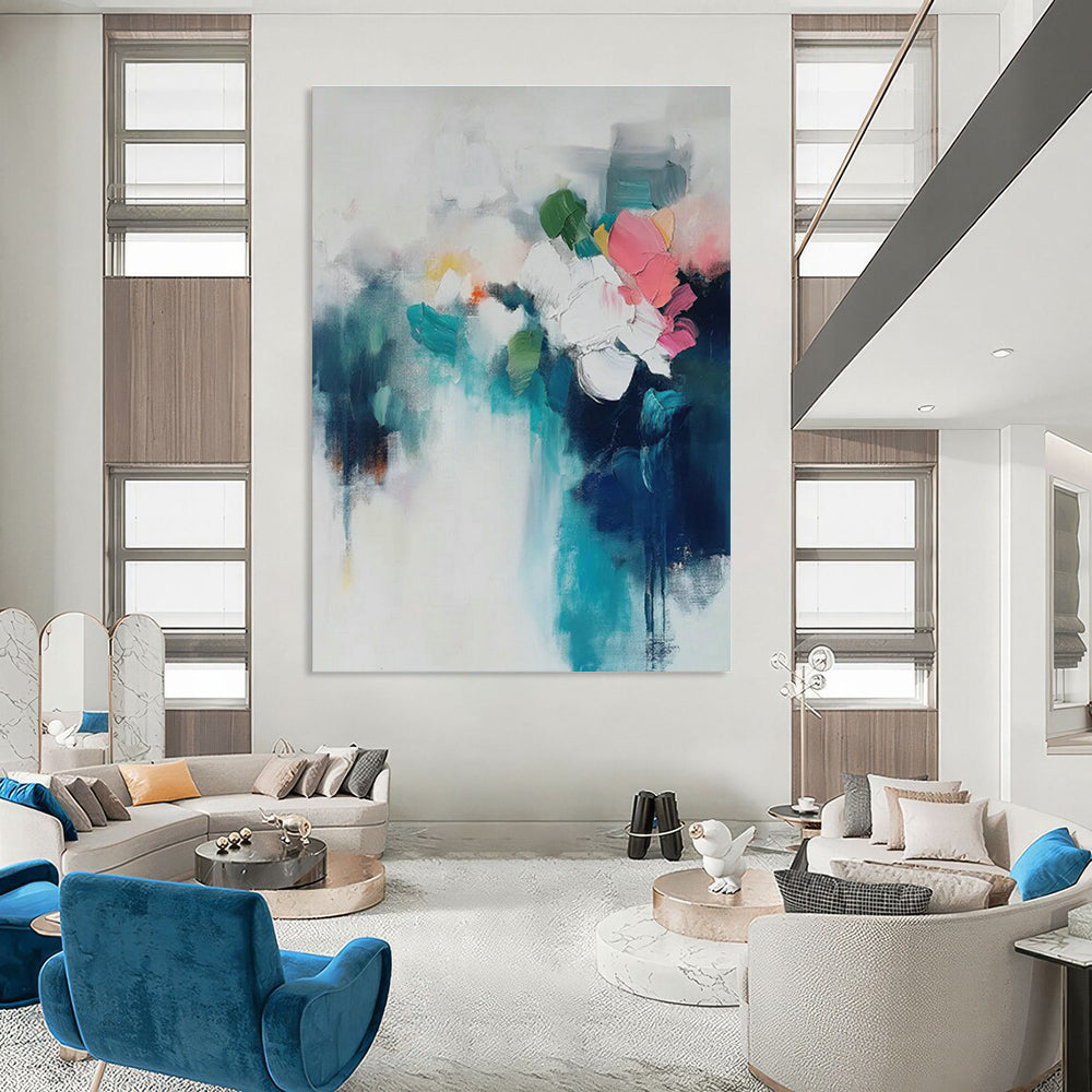 Custom Extra Large Hand-Painted Abstract Canvas for Hallway & Office DLZ1003