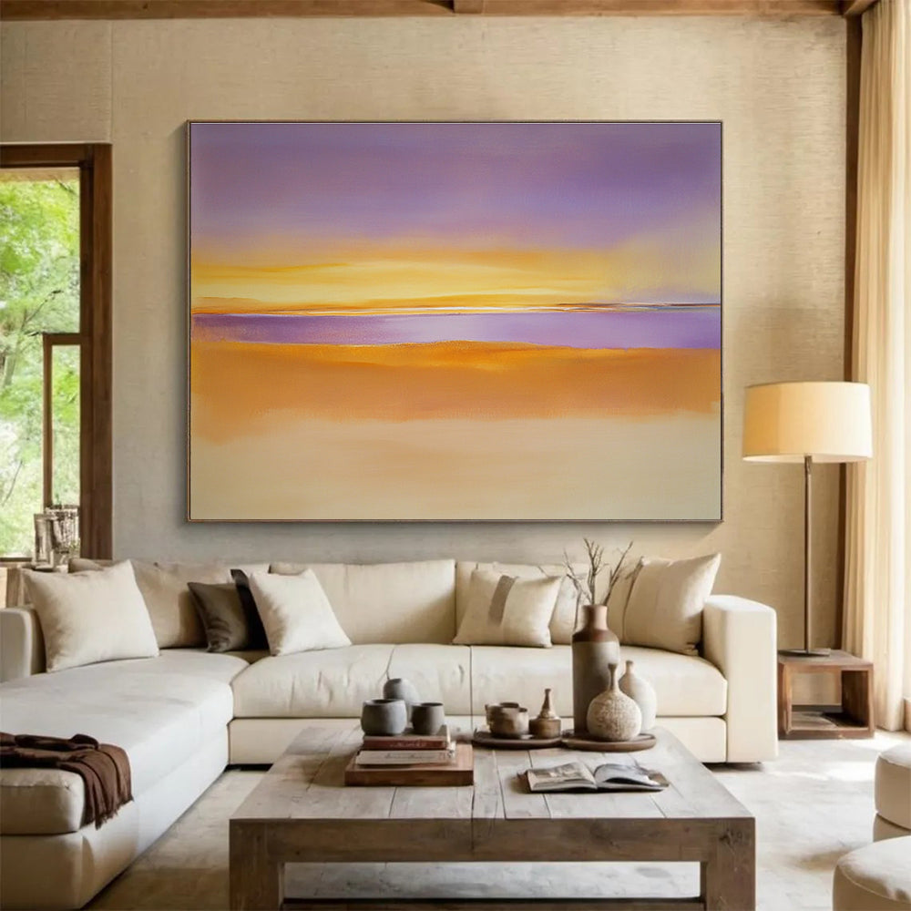 Purple and Orange Landscape Abstract Painting with Gradient Tones DYP361