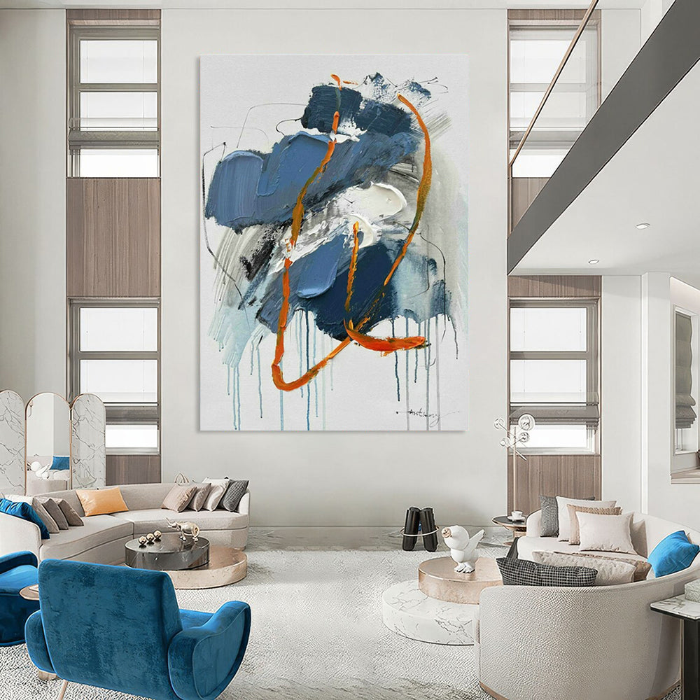 Handmade Abstract Wall Art for Cottage Office Printer Station Wall and Hallway Laundry Chute Niche DLZ1689