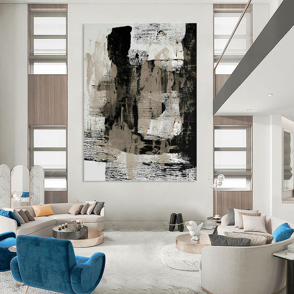 Hand-Painted Abstract Color Canvas Mural, Presenting Personalized Art for Living Room and Entrance DLZ0974