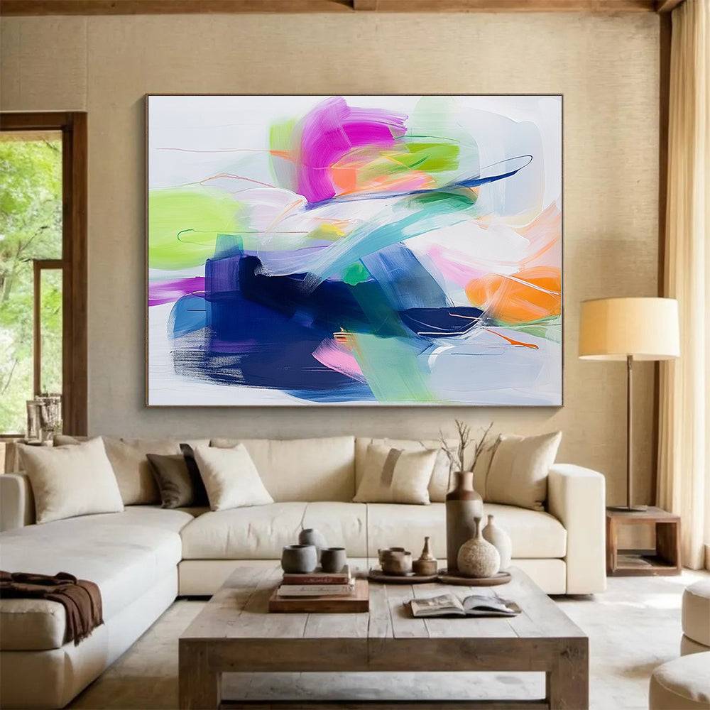 Fluid Color Abstract Painting with Soft and Bold Strokes GER628