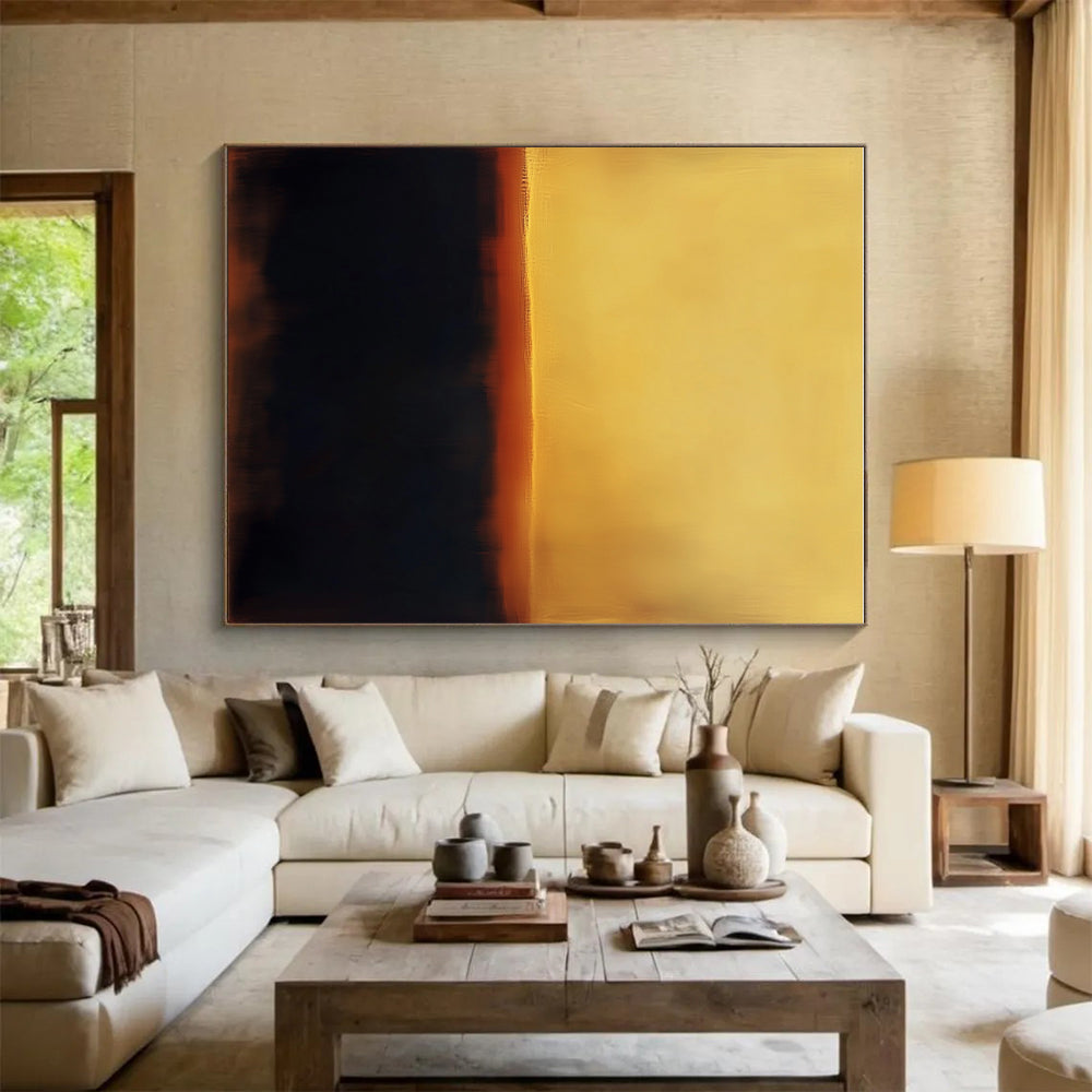Yellow Brown Gradient Abstract Painting with Soft Transitions GER779