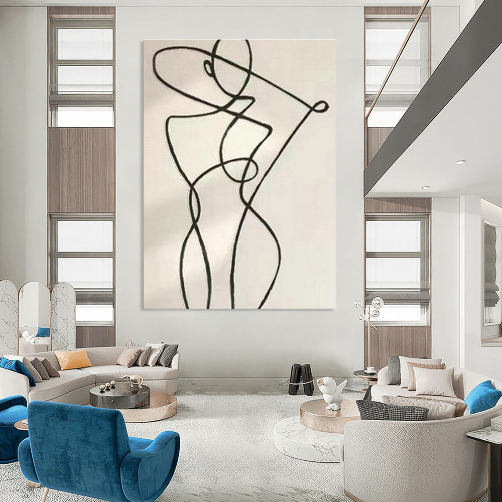 Big, Custom - Sized Handmade Abstract Painting for Bedroom & Living Room DLZ2056