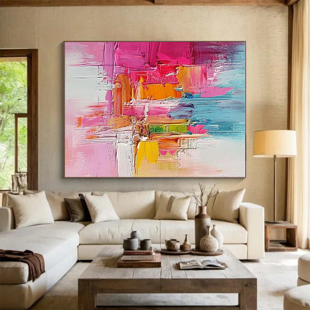 Colorful Textured Abstract Painting with Lively Palette GER519