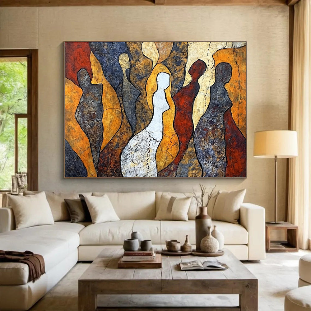 Figure - Silhouette Abstract Painting with Earthy Tones DYP112