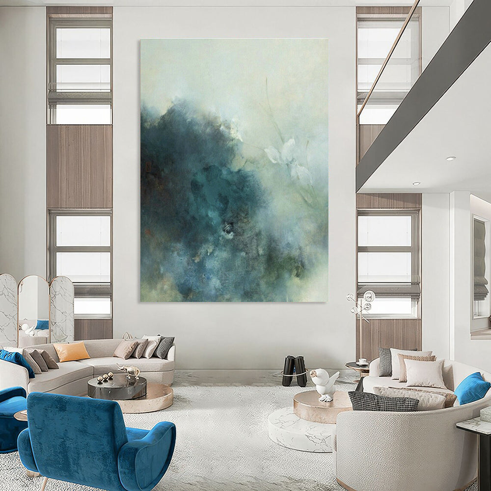 Oversized Hand-Painted Abstract Canvas Wall Hanging, a Cozy Embellishment for Bedroom and Living Room DLZ0955
