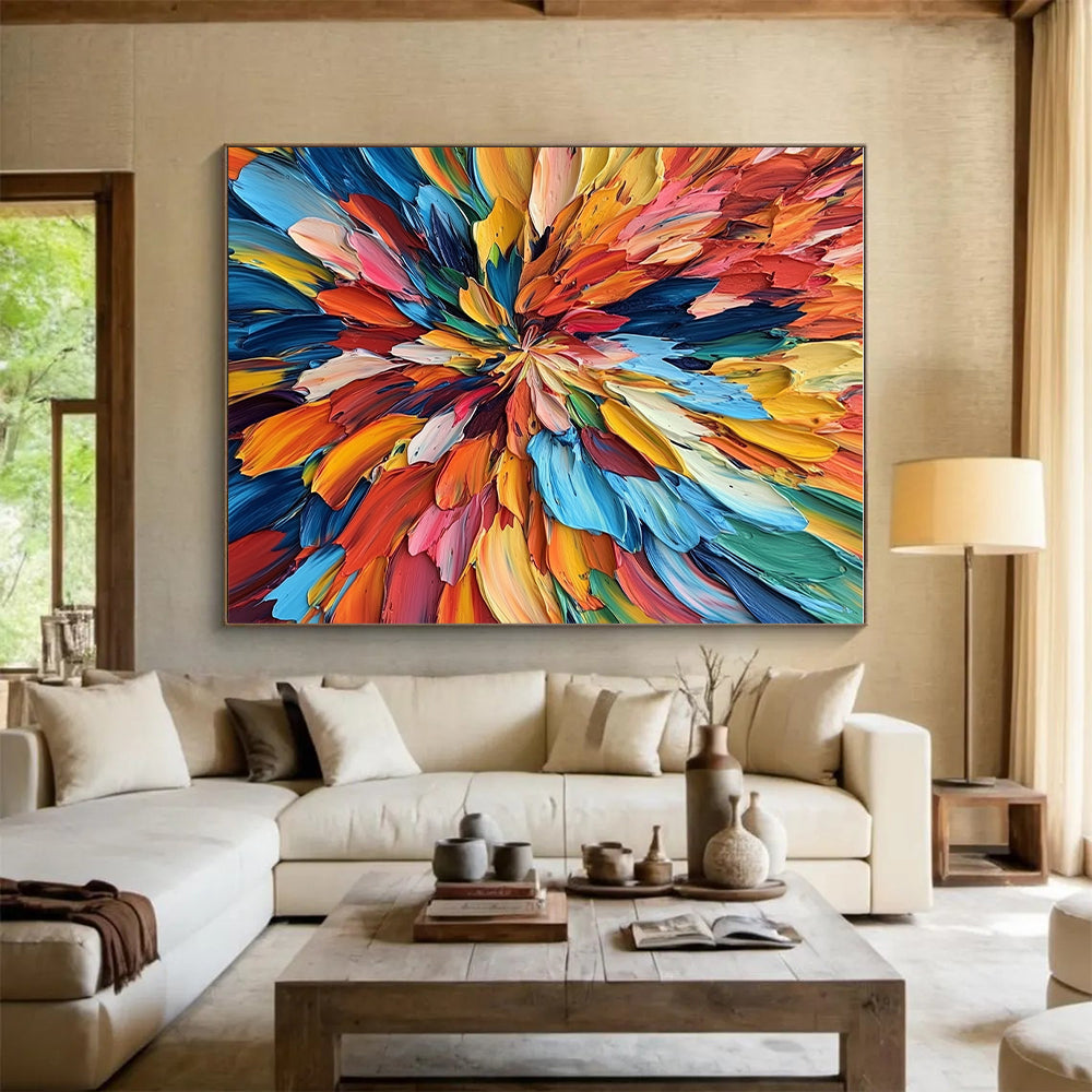 Textured Flower - Like Abstract with Multicolor Petals GER302